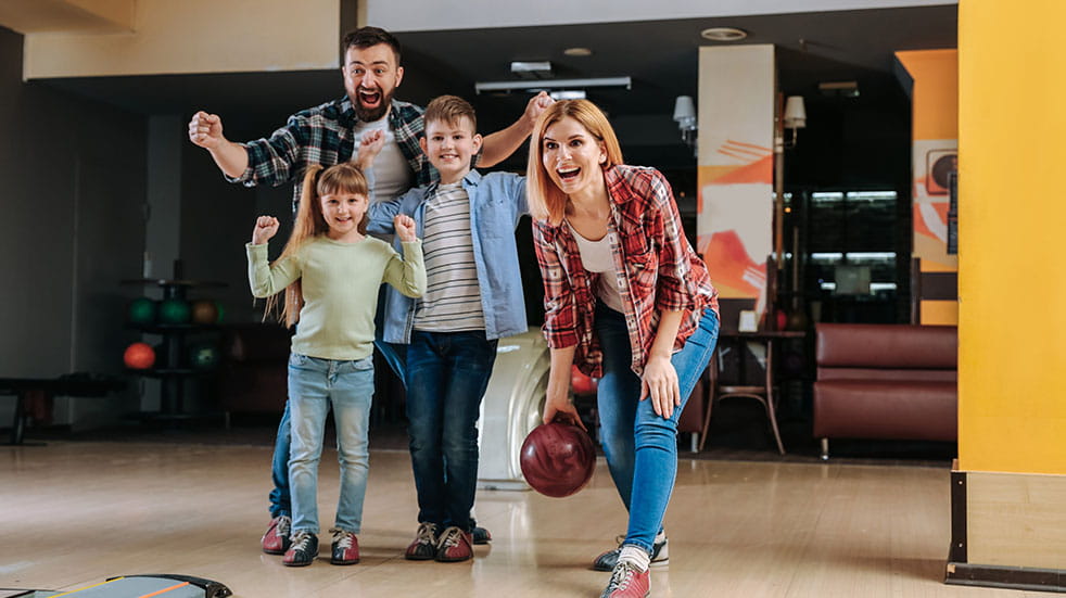 Family at Bowling Alley